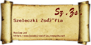 Szeleczki Zsófia névjegykártya