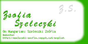 zsofia szeleczki business card