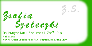 zsofia szeleczki business card